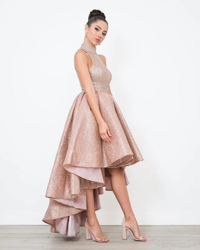 Rose Gold Sequined Evening Party Gown High Low Neck Formal Pageant Prom Dress for Girls from Dhgate Homecoming Dresses - price 180.68 Rose Gold Sequined Evening Party Gown High Low Neck Formal Pageant Prom Dress for Girls from Dhgate Homecoming Dresses - price 180.68