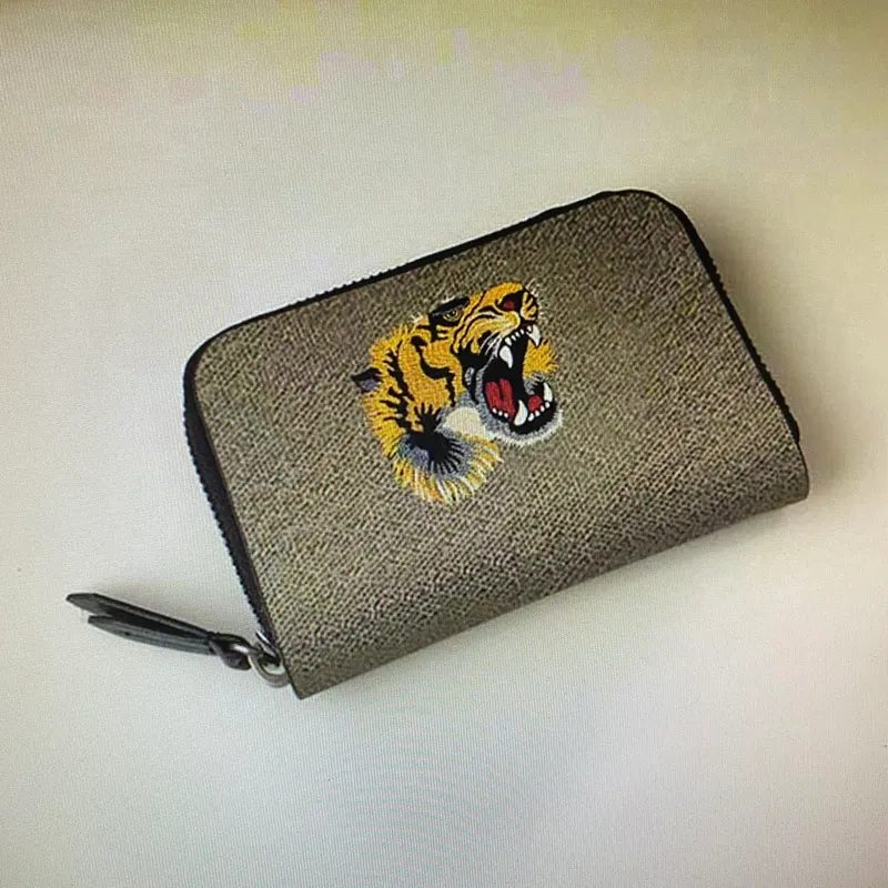 451276 Nuovi uomini caldi di vendita Portafoglio corto animale Faux Canvas Print Snake Tiger Bee Portafogli Donna Zipper Portamonete Porta carte Portafoglio