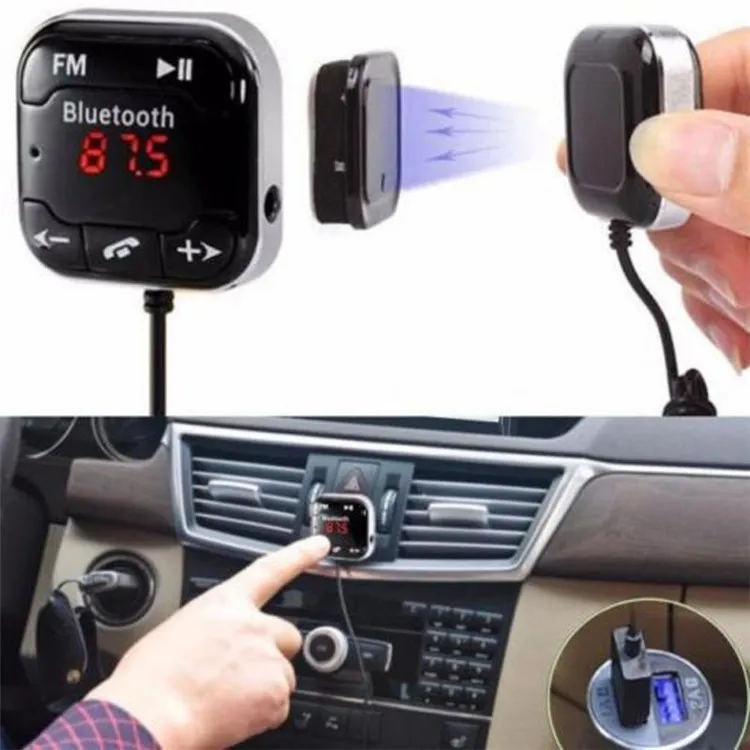 Bluetooth A2DP Auto FM-zender Hands-Free MP3-muziekspeler Dual USB Auto Charger Kit Auto-styling Onderdelen