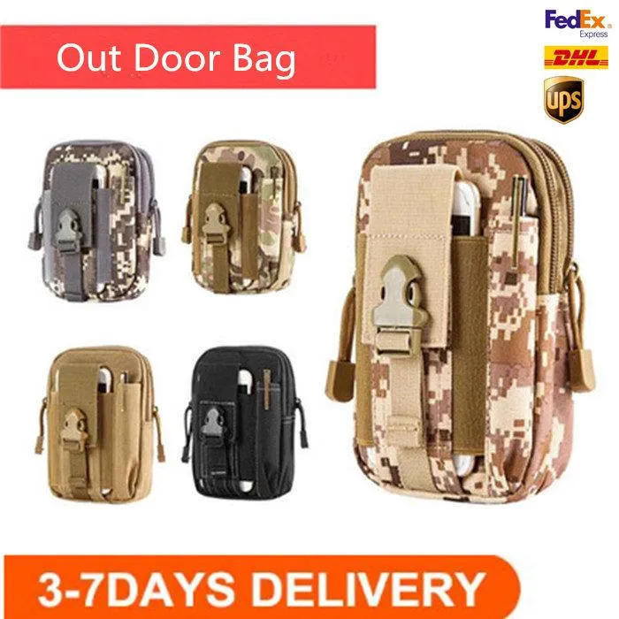Amerikaanse voorraad Multi-Purpose Poly Tool Houder EDC Pouch Camo Bag Militaire Nylon Utility Tactical Taille Pack Outdoor Sport Camping Wandelzak