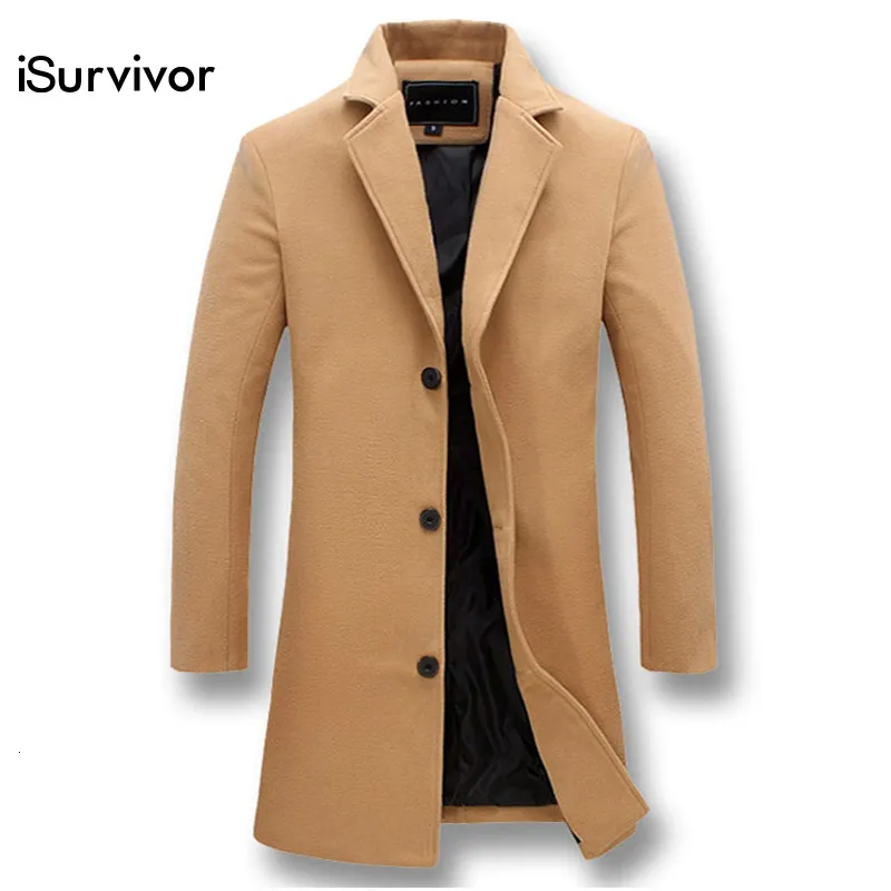 Men Fashion Jackets Men Slim Fits Coats Business Mens Long Winter Windproof Outwears Plus Size 5XL Black High Quality