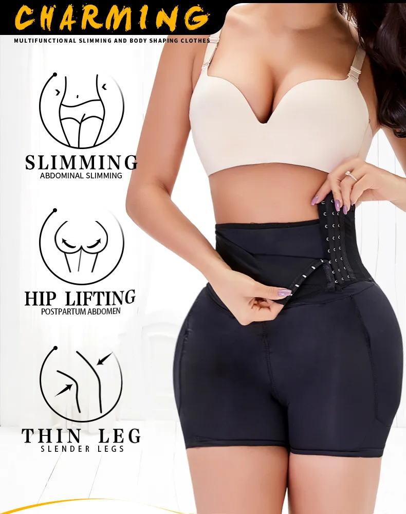 Womens Hourglass Big Shaper With Wrap Belt, Hip Dip Pads, Tummy