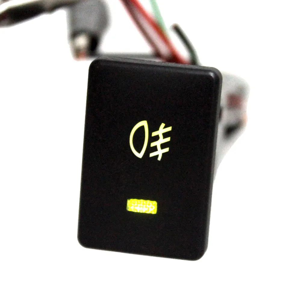 12V DC Front Fog Light Push Switch With LED - 4 Wire Button For Toyota Prius, Corolla, Camry