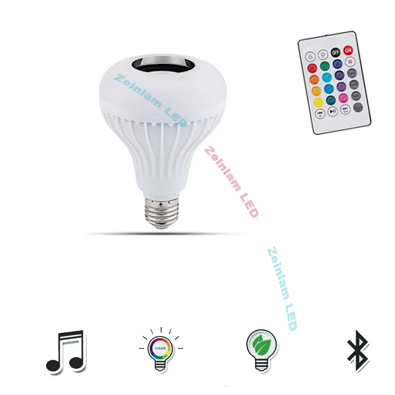 LED SMART Bluetooth gloeilampen luidspreker RGB veranderende lamp dimbare led muziek gloeilamp E27 basis