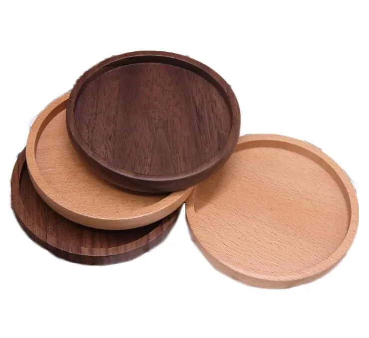 Table mats and coasters Personalized Laser Engrave Round wooden Coasters bamboo Wood Cut Table Coaster set