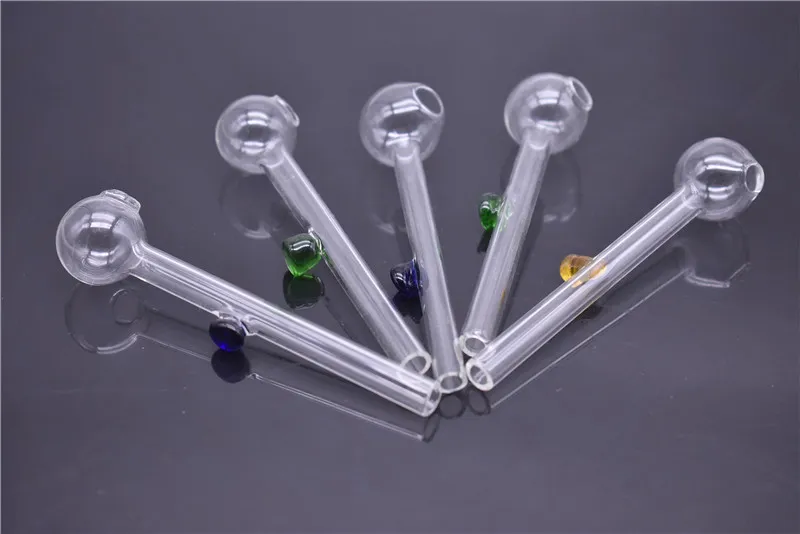 4inch lenght Clear Pyrex Glass Oil burner pipe transparent Oil Burner Glass Tube Oil Burning Pipe glass pipes water pipes with color balance