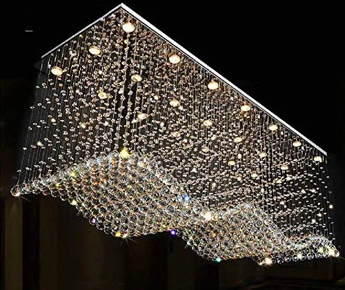 Eigentijdse rechthoek kristal kroonluchter verlichting regendruppel spoeling plafondlamp armatuur voor eetkamer lobby keukeneiland