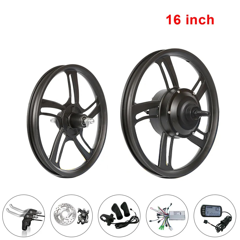 High Speed 16 inch Hob Motor Wheel Kit Electric Bicycle Motor Brushless Entire Completed Wheel Rear Drive 36V48V250W Gear Motor