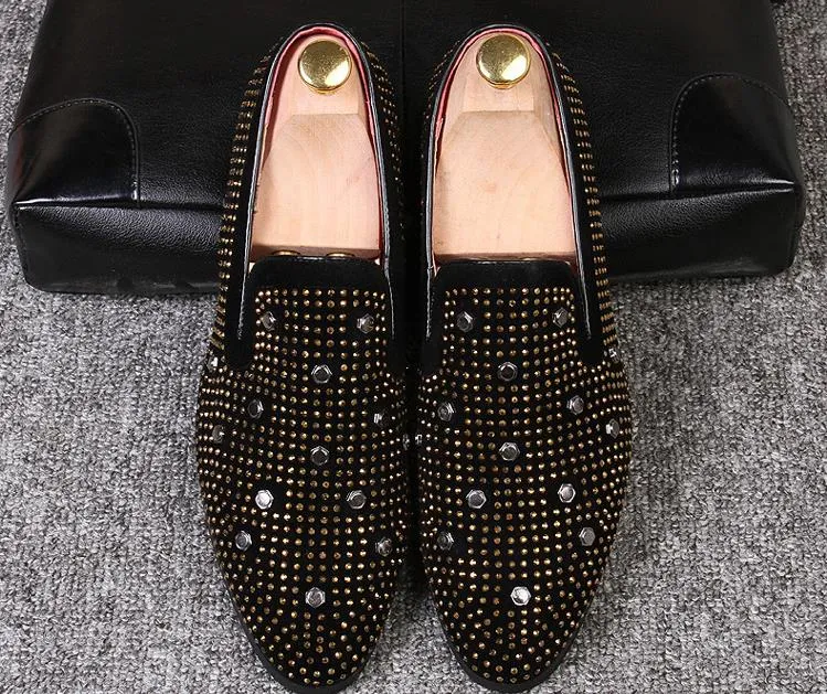 New Fashion Mens Glitter Men Casual Flats Designer Dress Shoes Sequined Loafers Men's Diamond Shoes38-43n42 193 S 's 38-43n42