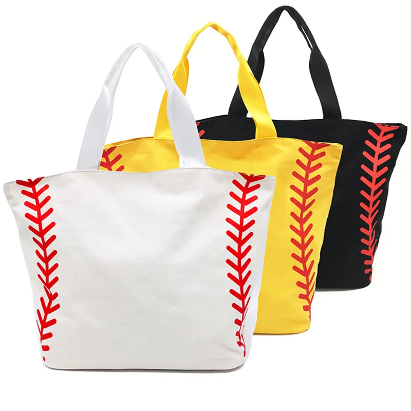 2019 femmes mode Baseball softball impression sac de voyage haute capacité toile sac à main Portable organisateur sac de rangement hommes sports de plein air fourre-tout