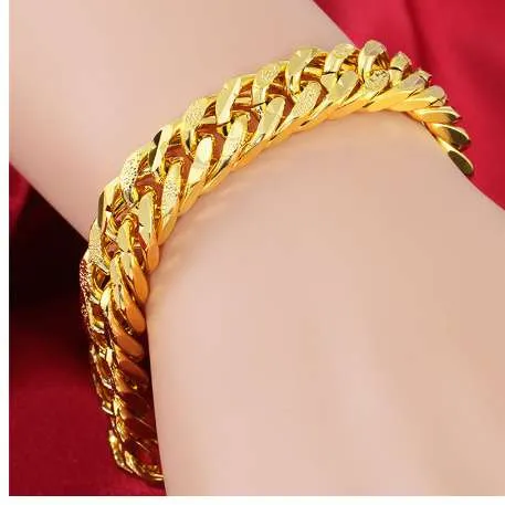 Ромадский браслет золотой цепочки для мужчин 12 мм из нержавеющей стали 24 тыс.