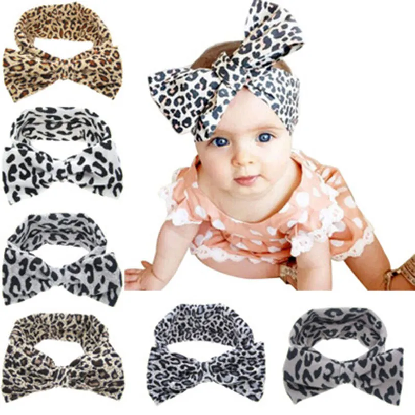 Neues Design Baby Big Bowknot Leopard Prinzessin Mädchen Haarband Stirnband Baby Kopfband Kinder Hairwear Baby Haarschmuck