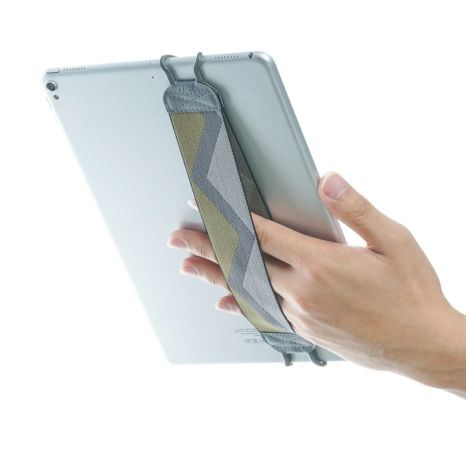 Support de tablette à dragonne antidérapante TFY pour iPad Pro / mini 4 / Air 2, Samsung Galaxy - Gris