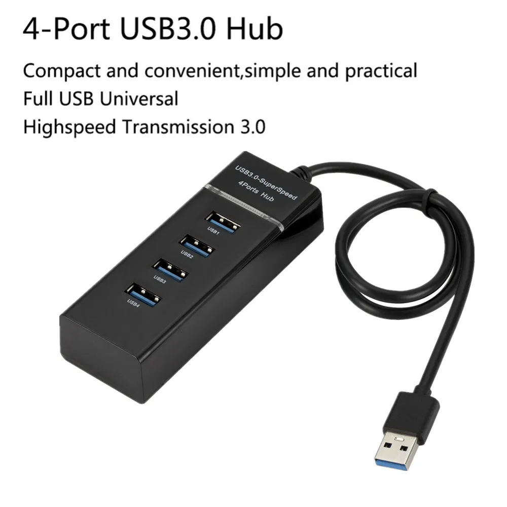 4 portar Höghastighetsnav Höghastighet 4 Port USB 3.0 Multi Hub Splitter Expansion för Desktop PC Laptop Adapter USB 3.0 HUB