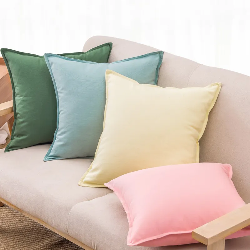 Xiaomi YouPin 45cm * 45 cm Algodão-linho travesseiro cobre sólido estopa de travesseiro de linho clássico almofada quadrada sofá sofá decorativo almofadas