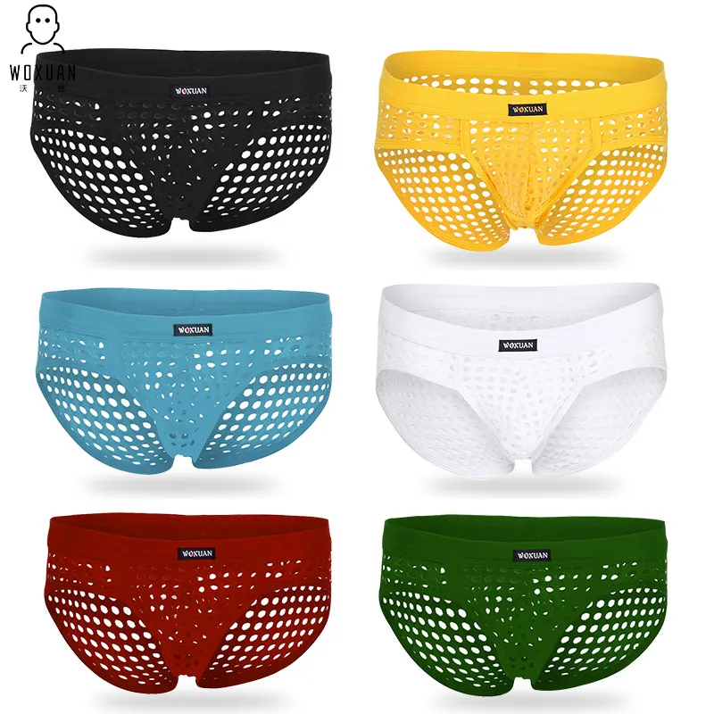 underpants mens 섹시한 속옷 팬티 반바지 폴리 에스터 깎아 지른 간략 한 게이 페니스 파우치 wj 메쉬 비키니를 통해보기