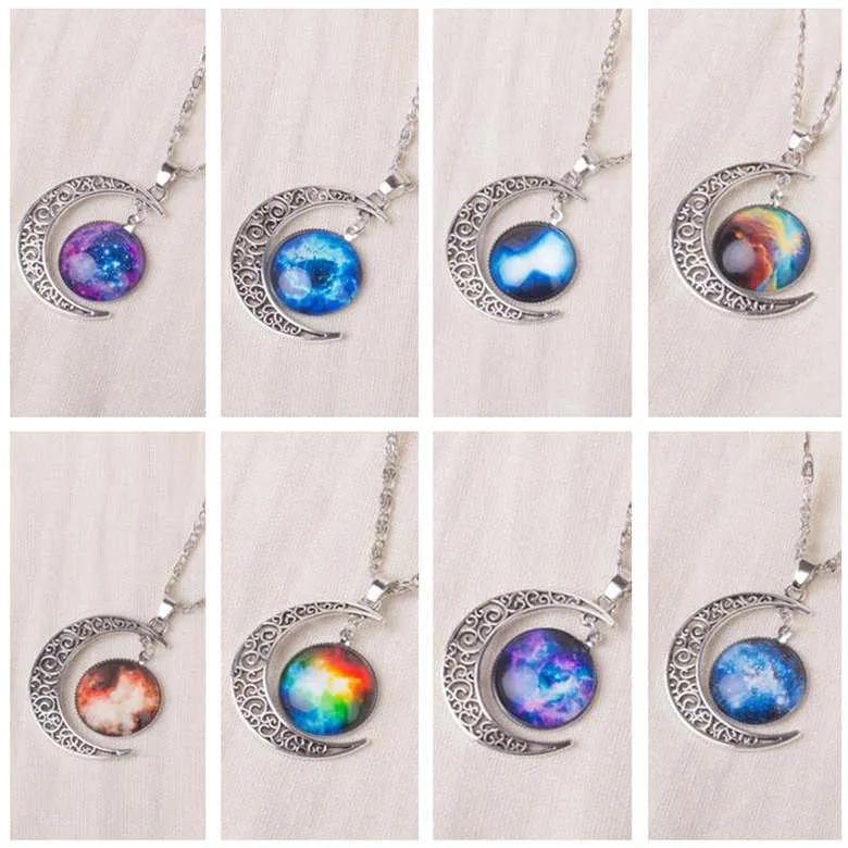 Popular men's and women's pendants European and American fashion foreign trade Star Moon personality time DAN198 mix order Pendant Necklaces