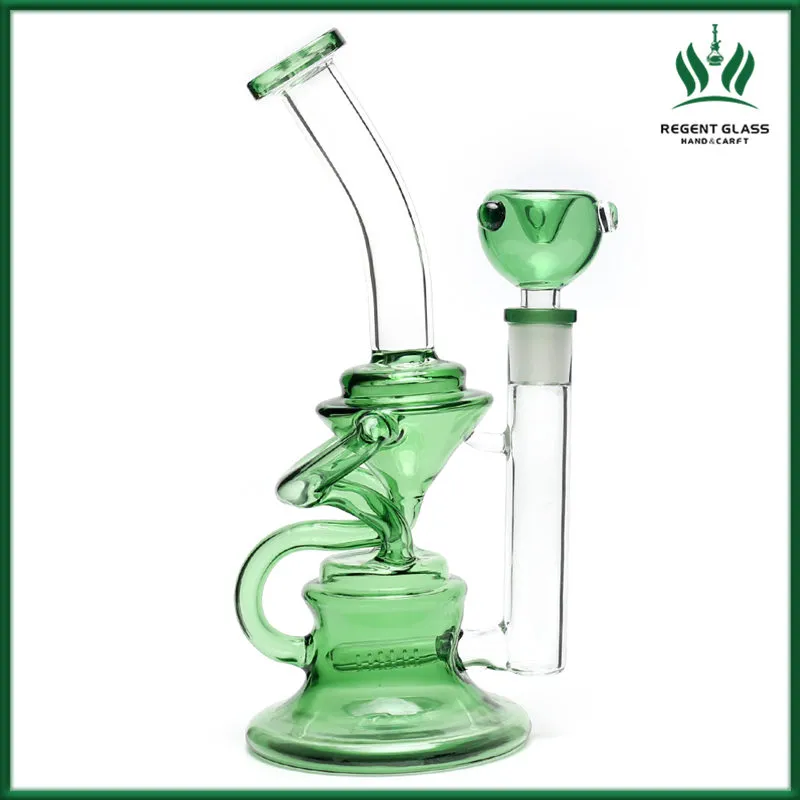 Best Recycler Dab Bong Blue Glass Bubblers Inline Perc Recycler Bong