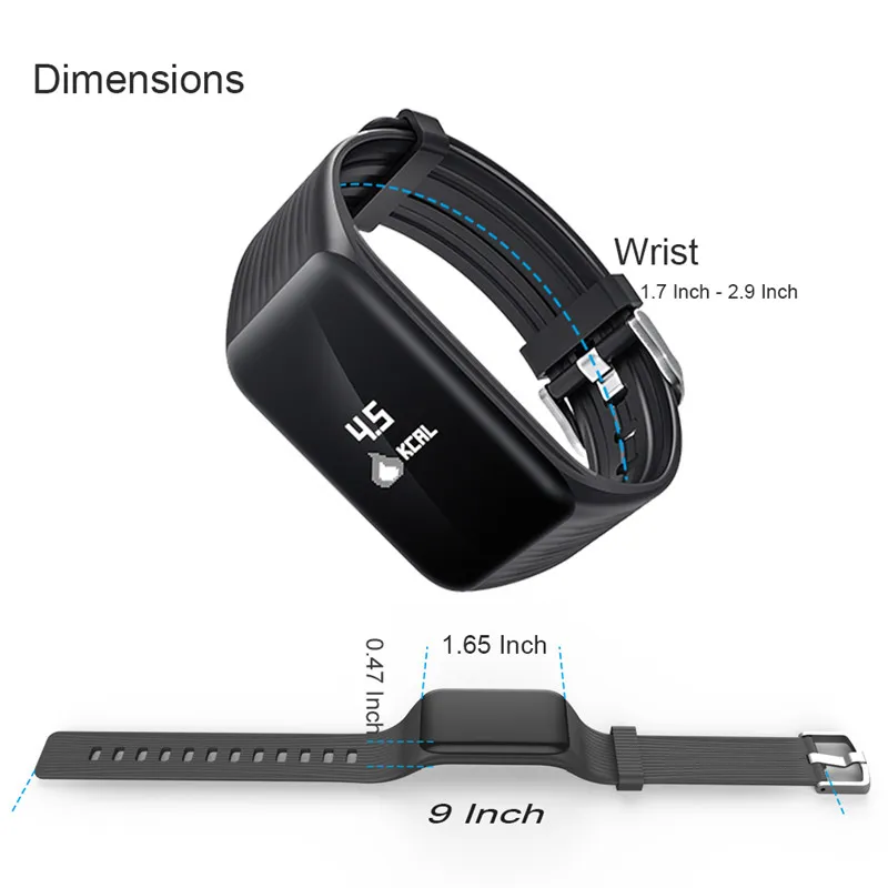 K1 Fitness Tracker Smart Bracelet Heart Rate Monitor Waterproof Smart Watches Activity Tracker Wristwatch For iPhone Android Phone Watch