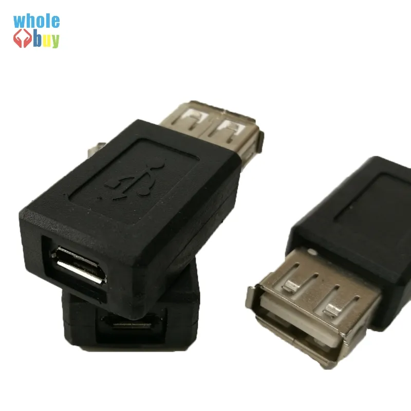 USB الأنثى إلى مايكرو USB أنثى محول 5P أندروز الأم الهاتف المحمول إلى قوة المحمول لرئيس محول USB 400pcs / lot