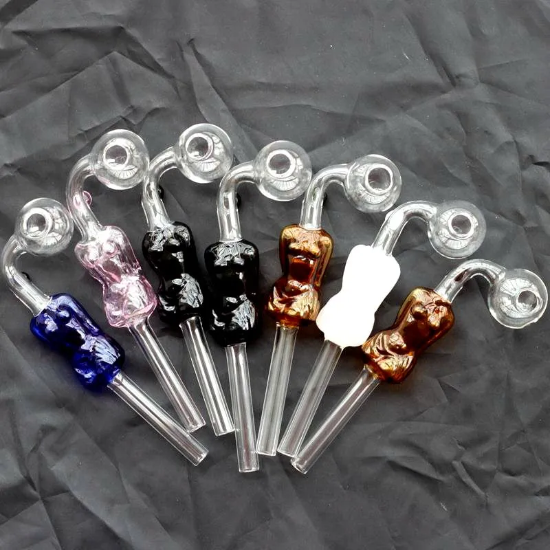 6,9 pouces Sex Girl Design Pipe en verre Brûleur à mazout Pyrex Pipes à fumer colorées 4 couleurs Envoyer au hasard