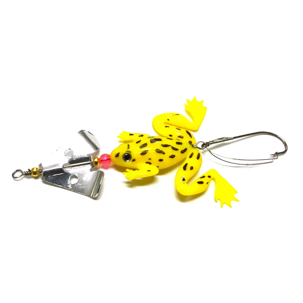 Soft Rubber Frog Fishing Lure Bass CrankBait 3D Eye Simulation Frog Spinner  Spoon Bait 6.2g Fishing Tackle Accessories From 21,94 €