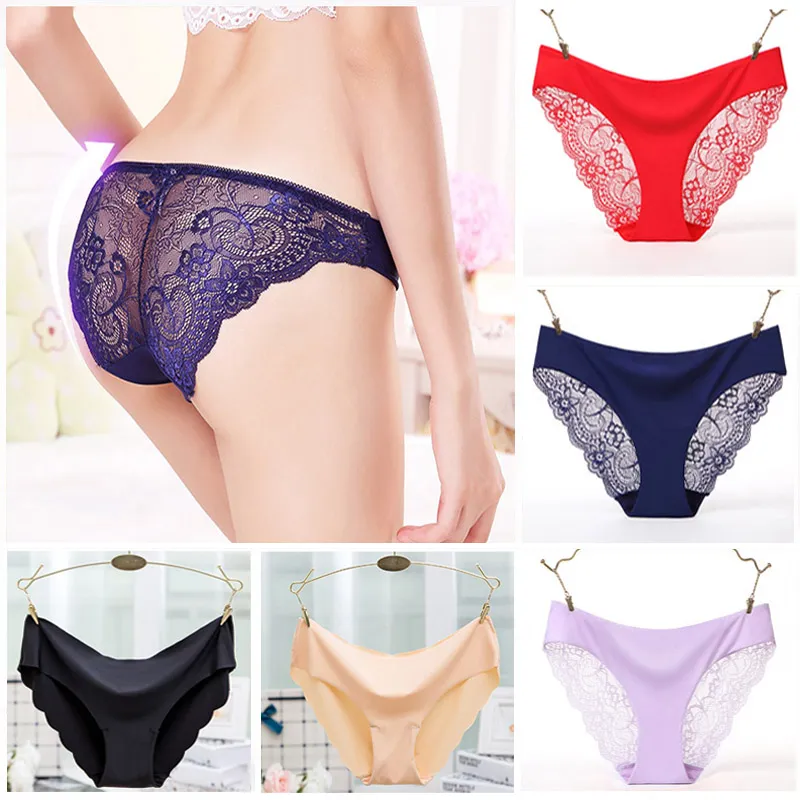 Brand Women Panties Sexy Underwear for Woman Plus Size Lace Boxer Shorts  Seamless Ice Silk Breathable Panty Briefs Girls Shorts Thong S-XXL