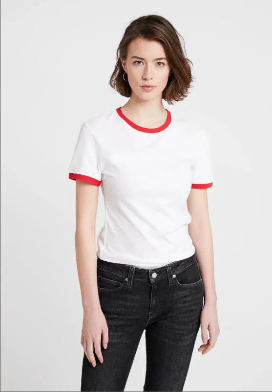 Kadın T-Shirt T-Shirt Yaz kadın Yenilik Yüksek Kaliteli Trendy Serin Beyaz Kırmızı Kısa Kollu T-Shirt Kadınlar Tops