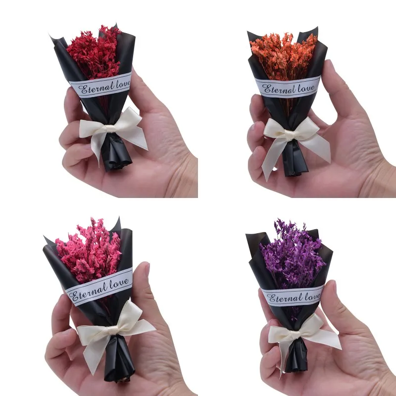 Valentine Day Gift High Grade Dried Flower Workmanship Mini DIY Bouquet Delicate Artificial Flowers New Style 2 5xf Ww