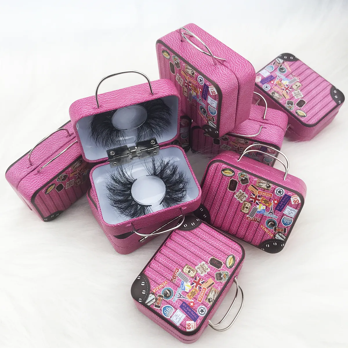 New Design 3D/5D/6D Mink Eyelash Packaging Case: Small Suitcase for Lashes,  Luggage Package Box