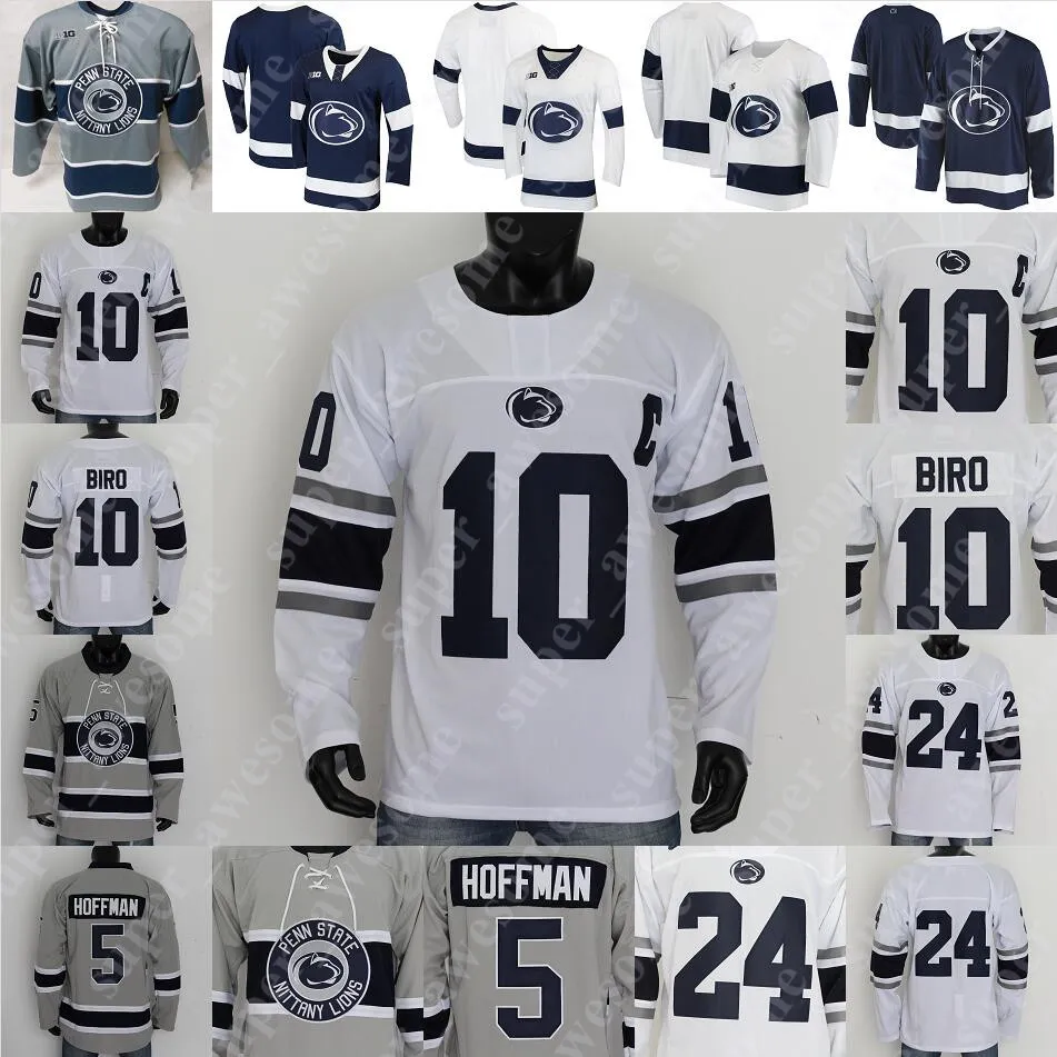 Camisa de hóquei do Penn State Nittany Lions Ture Linden Connor McMenamin Kevin Wall Connor MacEachern Ben Schoen Ryan Kirwan Xander Lamppa Paul DeNaples Liam Souliere