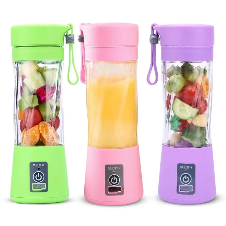 380ml 4/6 Blades Mini Draagbare Elektrische Fruitpers USB Oplaadbare Smoothie Maker Blender Machine Sportfles Sap Cup