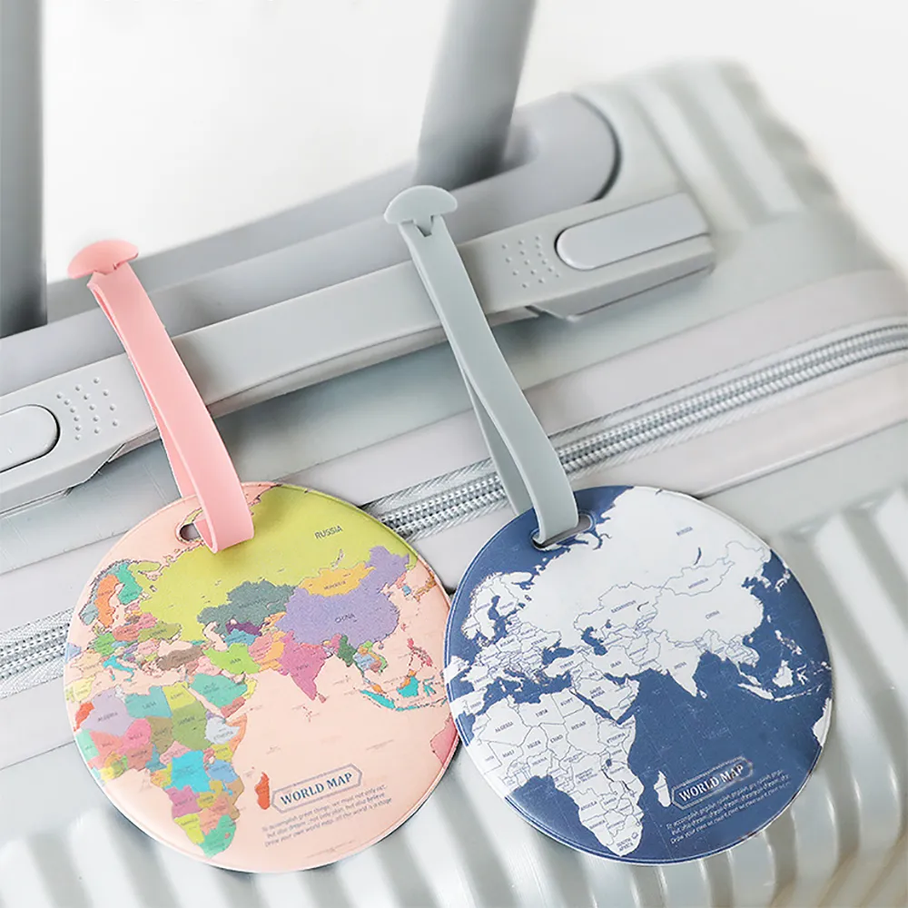 Harita Bagaj Etiketleri Kadınlar Seyahat Aksesuarları Bavul Kimlik Adres Tutucu Bagaj Yatılı Etiket Seyahat Çantası Taşınabilir Etiket DHL