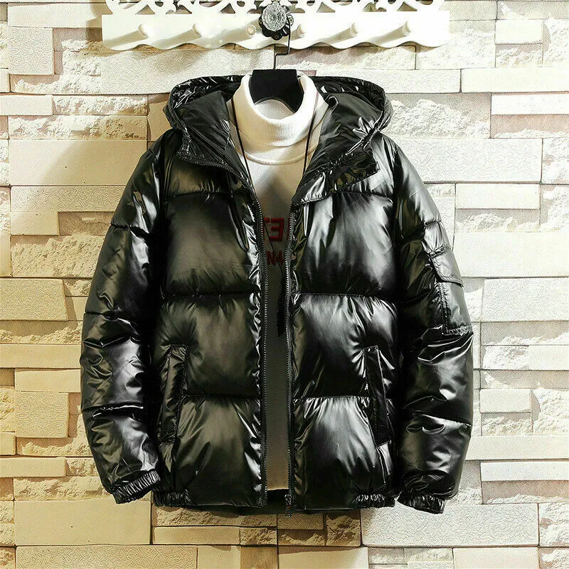 DHgate Mens Womens Shiny Puffer Jacket with Hood Quilted Padded Coat for All Season Warmth Apparel