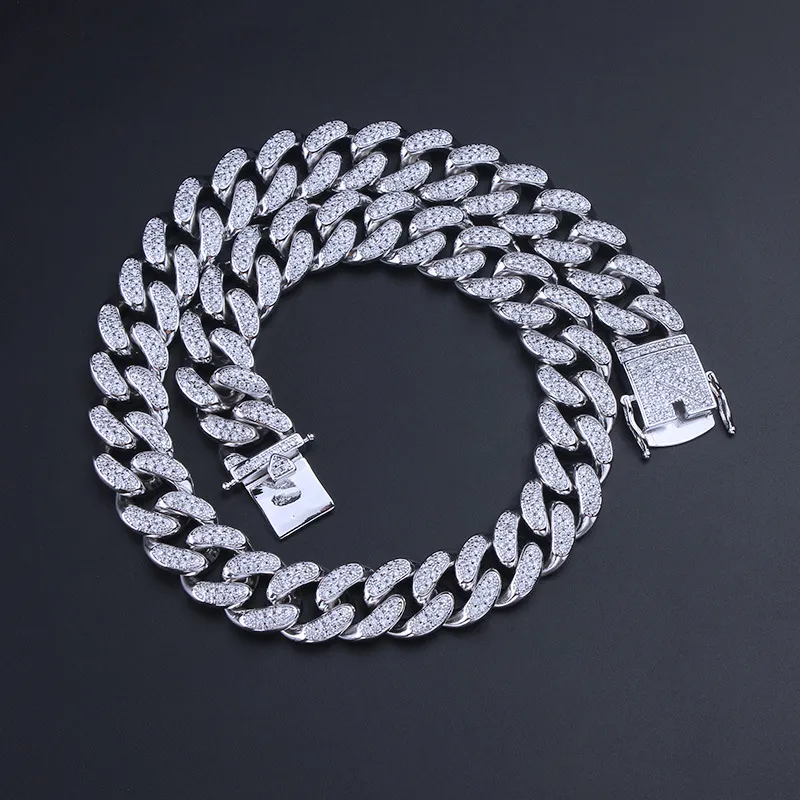 Hip Hop Jewelry Mens 14k Gold Chains Iced Out Cuban Link Luxury