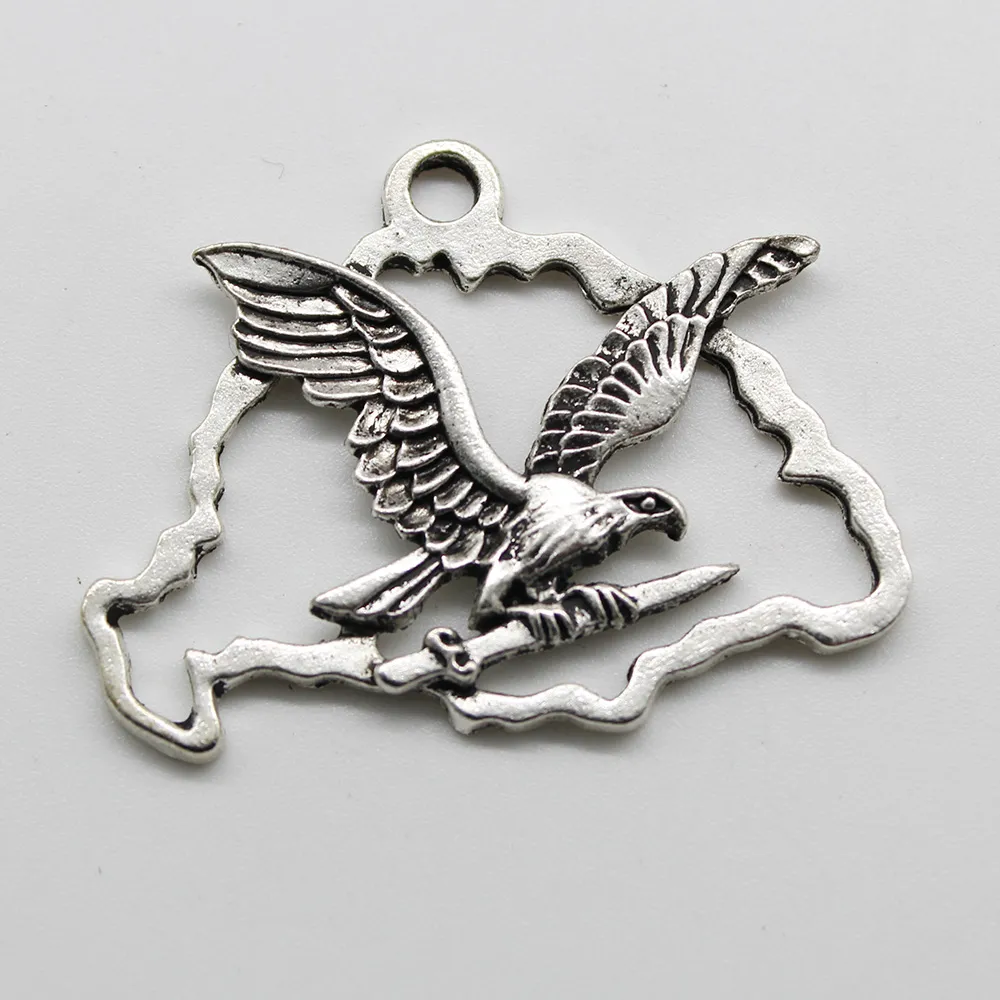 20 pçs / lote grande águia Tibet prata encantos pingentes jóias DIY para colar pulseira brincos estilo Retro 42x31mm