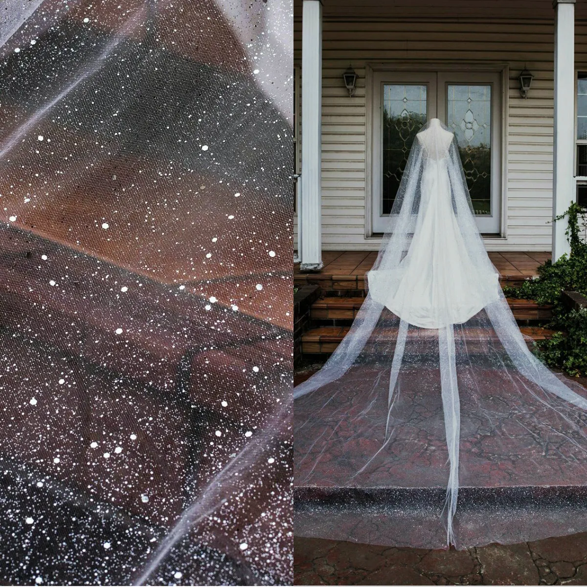 Custom made sparkly wedding veil S42dfcaa9e07f4139a476ab42629de  main image 4