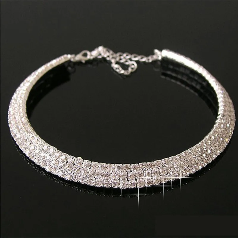 Gioielli da sposa cristallo sexy collana di diamanti artificiale per uomo per feste eventi formali di gioielli da sposa set da sposa Accessori da sposa 3 file di strass