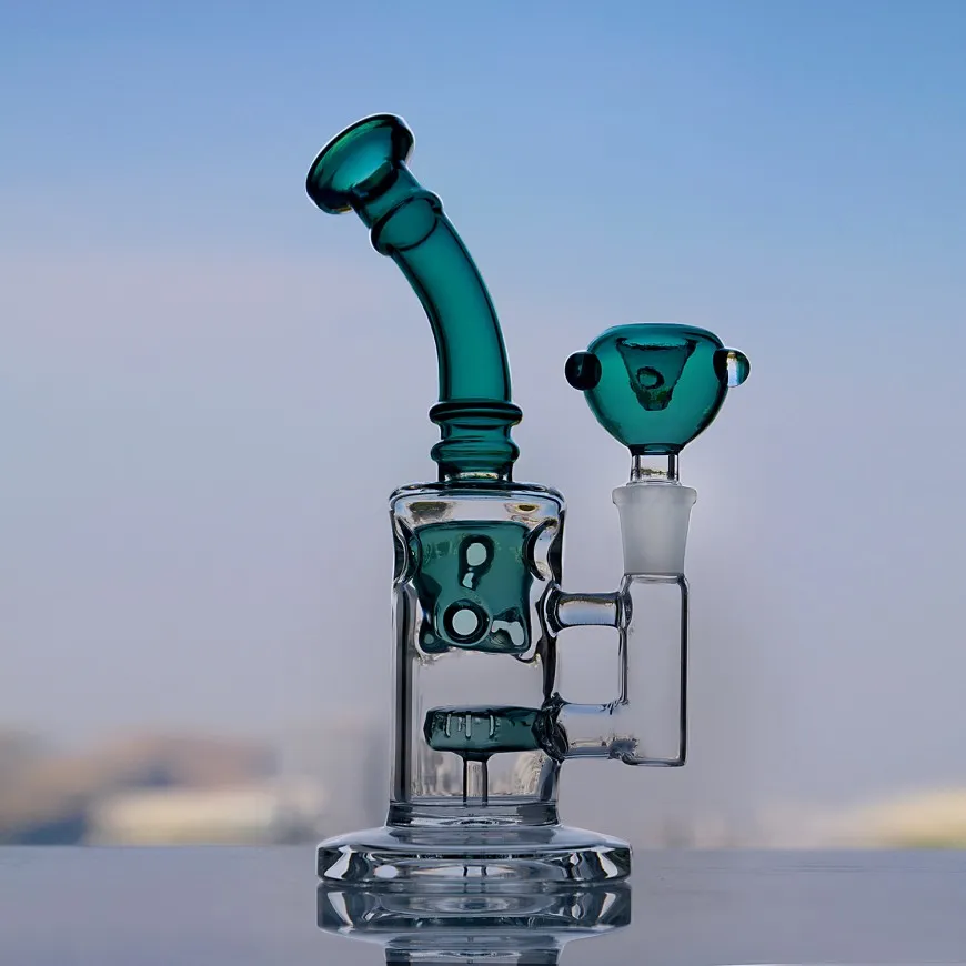 8.4 tum tjockt hårigt glas dabb riggar vatten bongs vattenpipa vattenrör unik bong återvinn olja med 14 mm fog