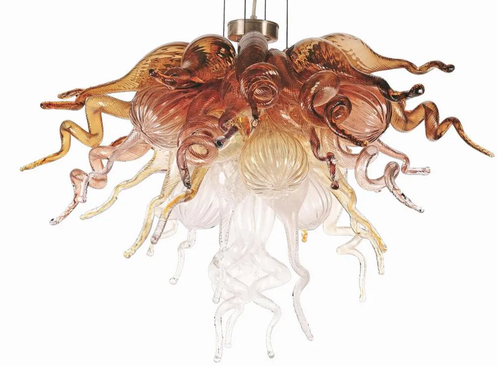 Design Lampy Mini Wyblakły Miedź Salon Studium Room Wisiorki Żyrandole inspirowane 100% Ręcznie Dmuchany Szklany Żyrandol i Lampa Wisiorek