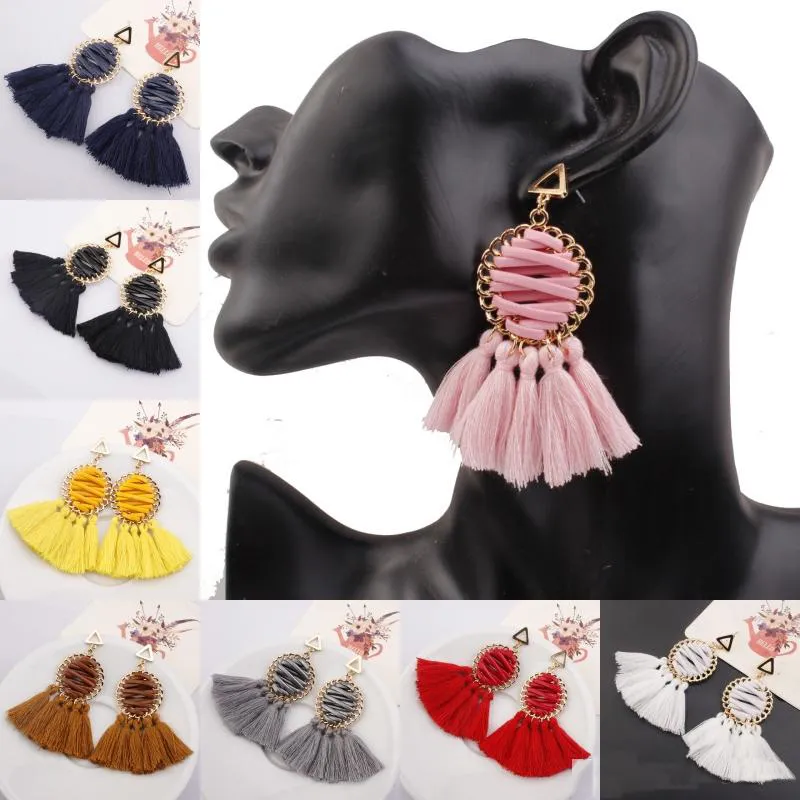 Nouveau Bohème Gland Boucles D'oreilles Tissé À La Main Femmes Déclaration Boucles D'oreilles Bijoux De Mode 11 Styles Saint Valentin Cadeau