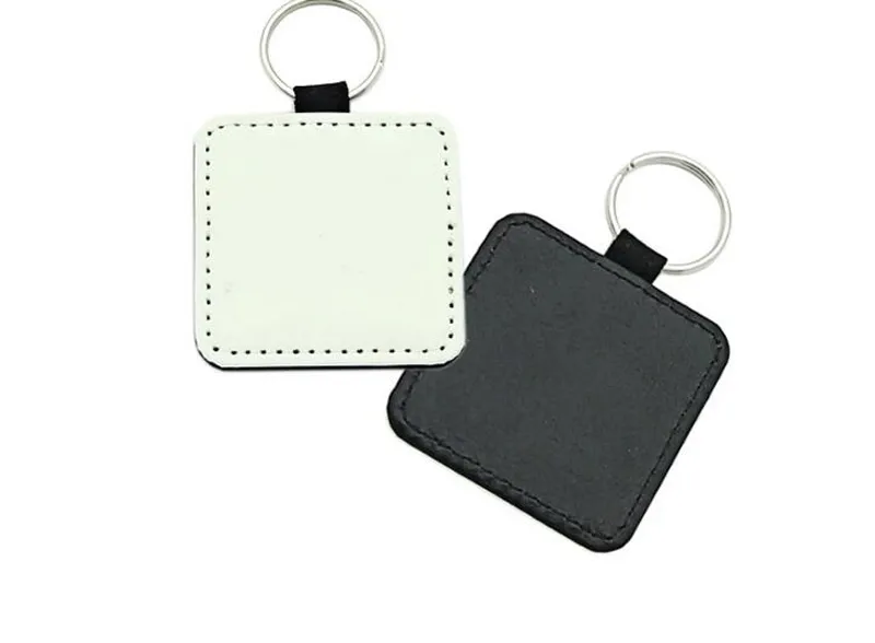 10st nyckelring sublimering blank PU Keychain Tillbehör Tassel Key Ring Bag Parts