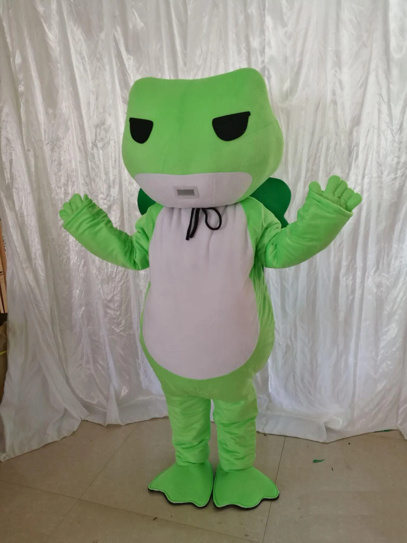 2019 Hot Sale Vuxen Storlek Green Groda Mascot Beställnings- Xmas Travel Frog Mascot Fancy Dress Costume Shool Event Födelsedagsfest