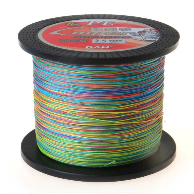 1000M Chromatic Multicolored Cost Effective Super Cast 8 Strands Braided Fishing  Line 10 170LB PE Line Hi Grade Performance High Quality From Hi Standard,  $32.09