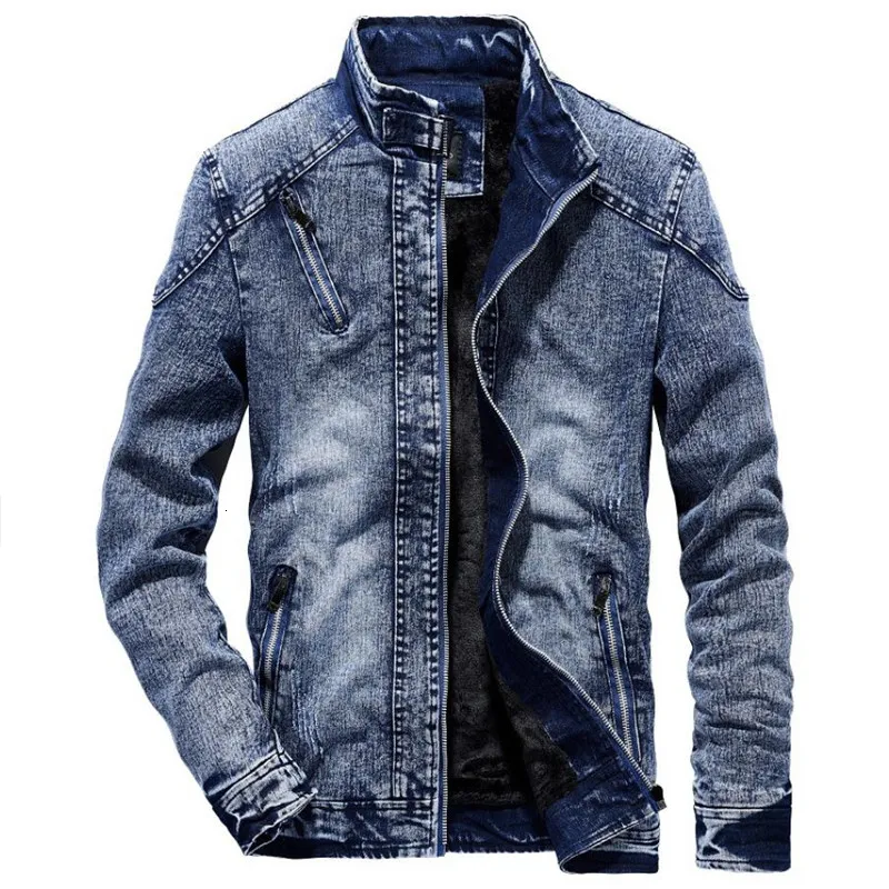 Mens Slim Denim Jacket, Classic Autumn Jean Coat Stylish Outerwear