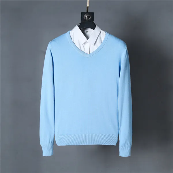 Fashion-Men's V-neck Sweaters 100% cotton 12 colors 1pcs/lot Plus size S-XXL men knited pullover drop shipping
