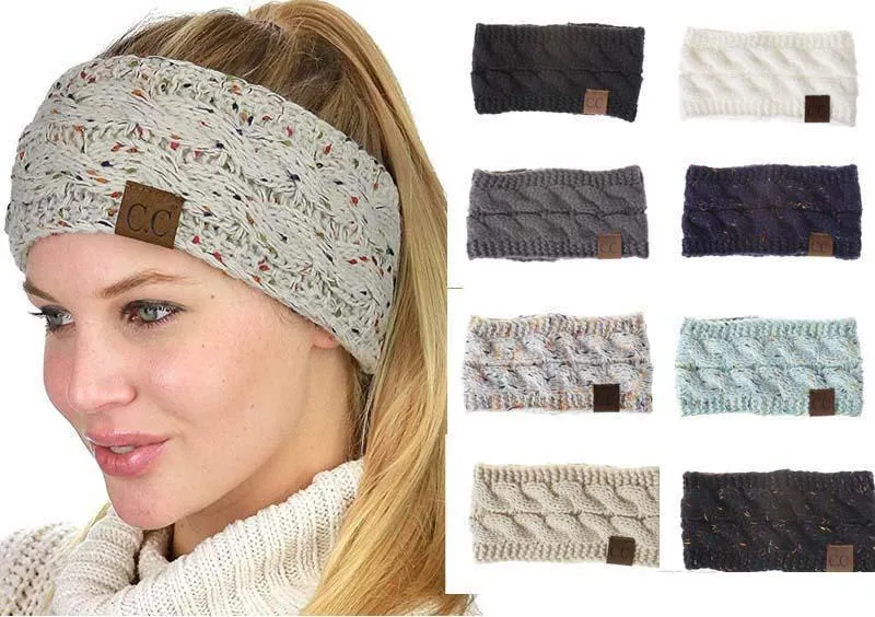 moda Hairbands CC cross knitting damskie akcesoria do włosów wełna akrylowa opaska z włókna pleciona ciepła opaska nakrycia głowy nakrycia głowy