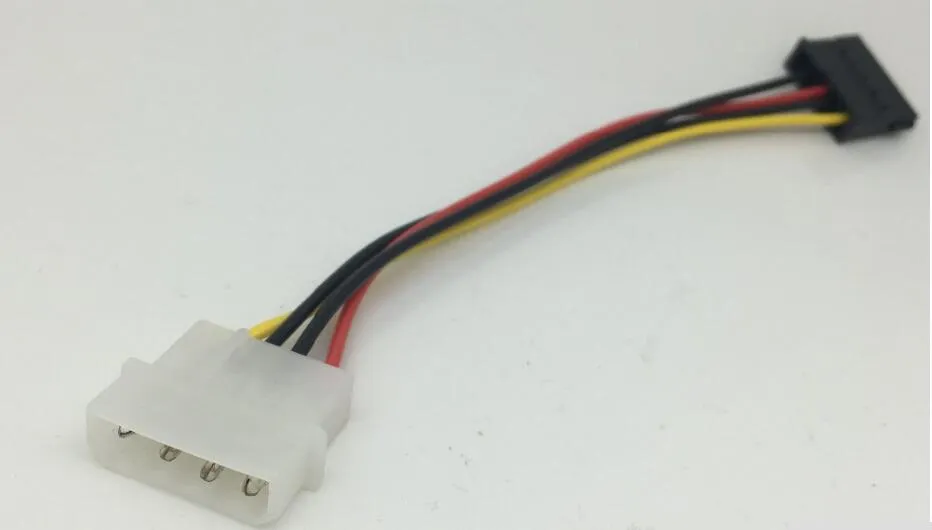 1pcs seriell ATA SATA 4 PIN IDE Molex till 15 Pin HDD Strömadapter Kabel Hårddisk Adapter Man till Kvinna Kabel Gratis Frakt Hot Sale 2019