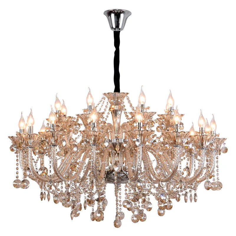 Lampadario Di Cristallo Moderno: Colore Cognac, Lampada Da Soggiorno Di ...