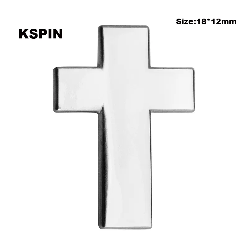 Silvery Cross Lapel Pin Flag Badge Lapel Pins Badges Brooch XY0109-1